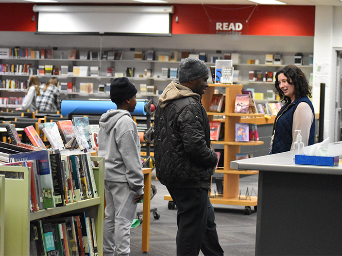 people in library